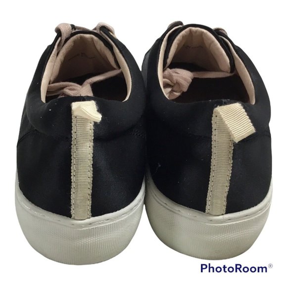 J/Slides NYC Black Satin Platform Sneakers - Picture 5 of 6